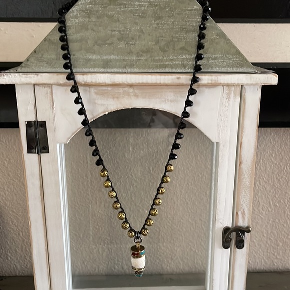 Handmade Chain Lava Stone tribal pendant necklace - Picture 3 of 3